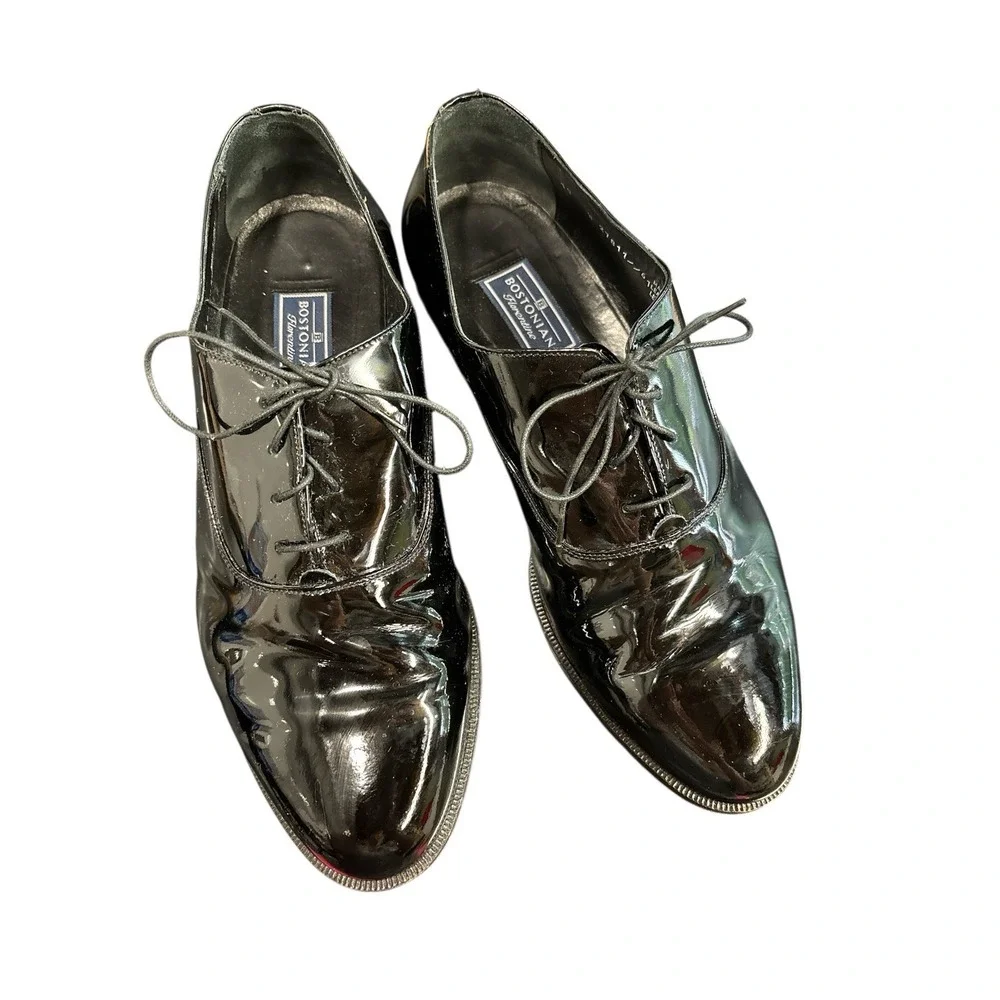 Bostonian‎ Florentine Mens Black Patent Leather Dress Shoes Made in Italy • 10 W